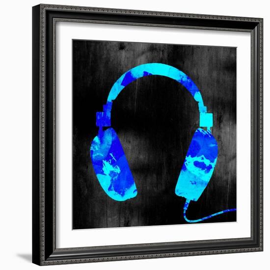 Blue Headphones-GI ArtLab-Framed Giclee Print