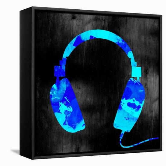 Blue Headphones-GI ArtLab-Framed Premier Image Canvas