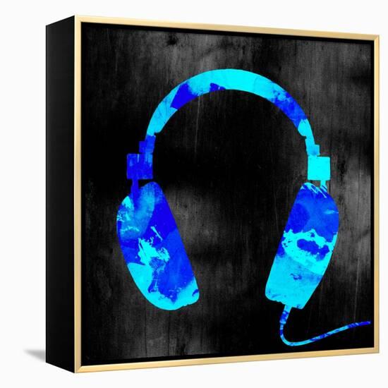 Blue Headphones-GI ArtLab-Framed Premier Image Canvas