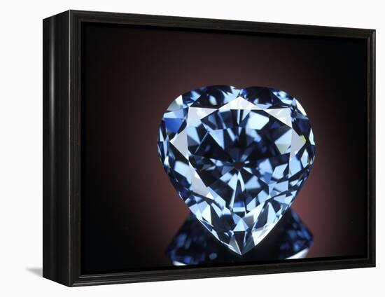 Blue Heart Diamond-null-Framed Premier Image Canvas