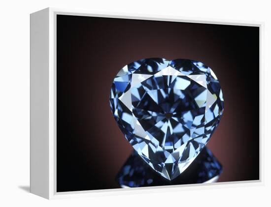 Blue Heart Diamond-null-Framed Premier Image Canvas