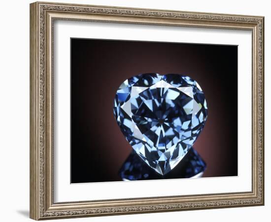 Blue Heart Diamond-null-Framed Photographic Print