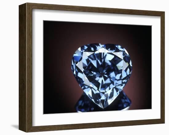 Blue Heart Diamond-null-Framed Photographic Print