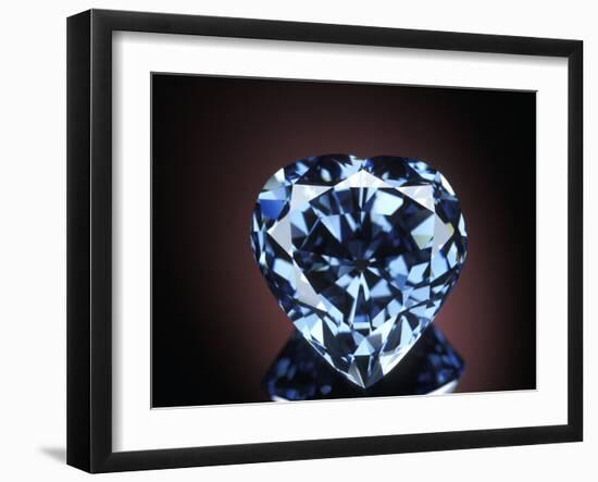 Blue Heart Diamond-null-Framed Photographic Print