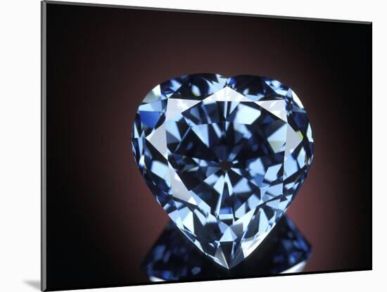 Blue Heart Diamond-null-Mounted Photographic Print