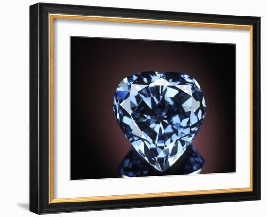 Blue Heart Diamond-null-Framed Photographic Print