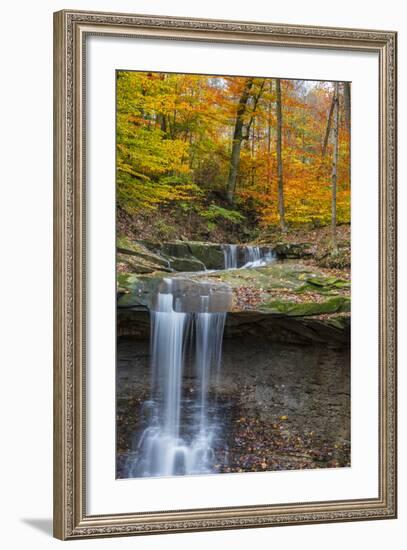 Blue Hens Falls in Autumn in Cuyahoga National Park, Ohio, USA-Chuck Haney-Framed Photographic Print