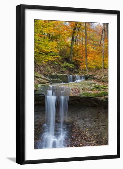 Blue Hens Falls in Autumn in Cuyahoga National Park, Ohio, USA-Chuck Haney-Framed Photographic Print