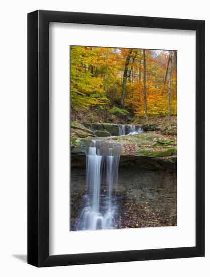 Blue Hens Falls in Autumn in Cuyahoga National Park, Ohio, USA-Chuck Haney-Framed Photographic Print