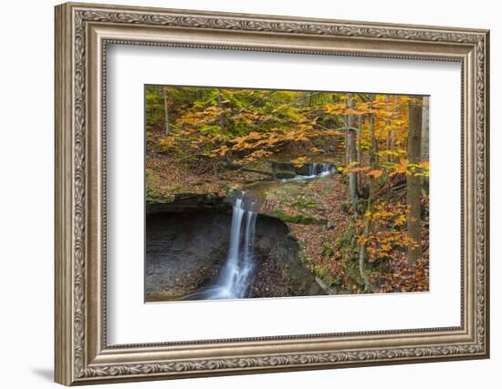 Blue Hens Falls in Autumn in Cuyahoga National Park, Ohio, USA-Chuck Haney-Framed Photographic Print