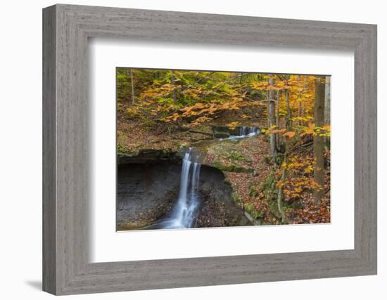 Blue Hens Falls in Autumn in Cuyahoga National Park, Ohio, USA-Chuck Haney-Framed Photographic Print