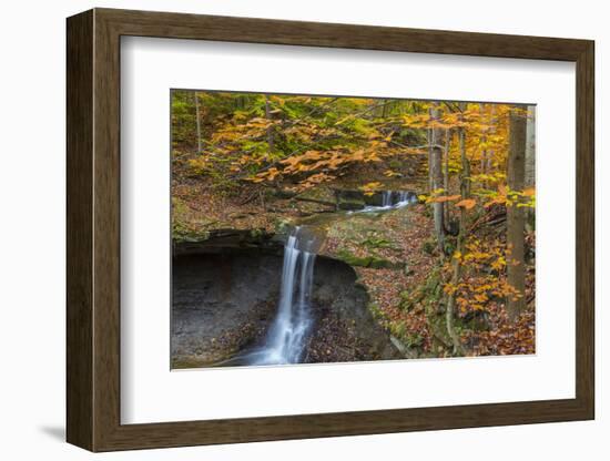 Blue Hens Falls in Autumn in Cuyahoga National Park, Ohio, USA-Chuck Haney-Framed Photographic Print