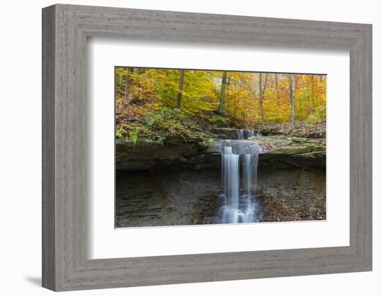 Blue Hens Falls in Autumn in Cuyahoga National Park, Ohio, USA-Chuck Haney-Framed Photographic Print