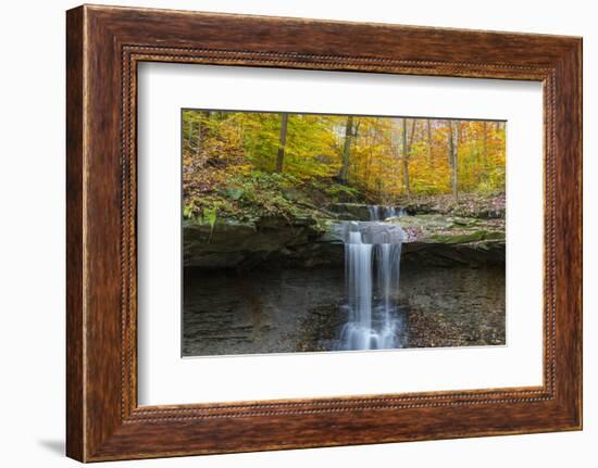 Blue Hens Falls in Autumn in Cuyahoga National Park, Ohio, USA-Chuck Haney-Framed Photographic Print