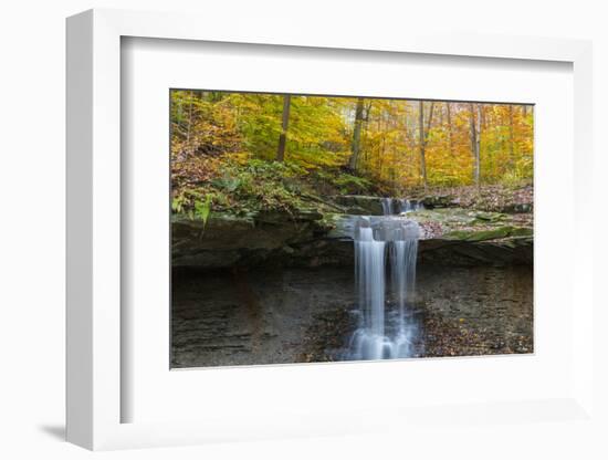 Blue Hens Falls in Autumn in Cuyahoga National Park, Ohio, USA-Chuck Haney-Framed Photographic Print