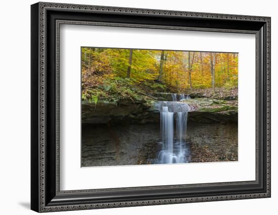 Blue Hens Falls in Autumn in Cuyahoga National Park, Ohio, USA-Chuck Haney-Framed Photographic Print