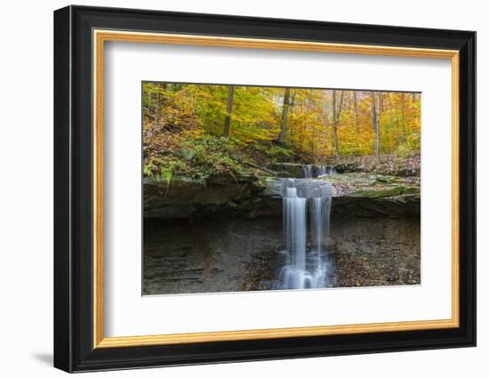 Blue Hens Falls in Autumn in Cuyahoga National Park, Ohio, USA-Chuck Haney-Framed Photographic Print
