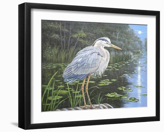 Blue Heron Moon-Bruce Dumas-Framed Giclee Print