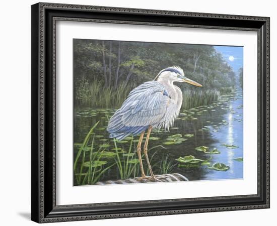 Blue Heron Moon-Bruce Dumas-Framed Giclee Print