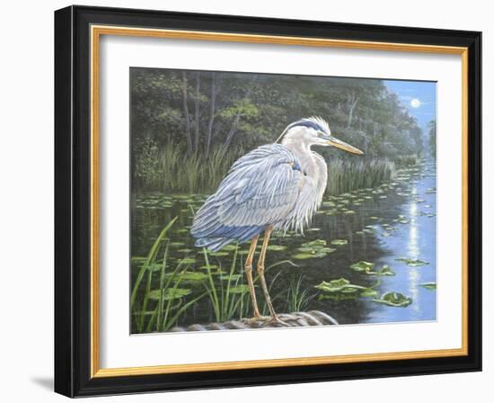 Blue Heron Moon-Bruce Dumas-Framed Giclee Print