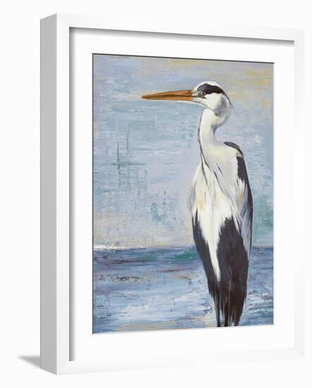 Blue Heron On Blue II-Patricia Pinto-Framed Art Print