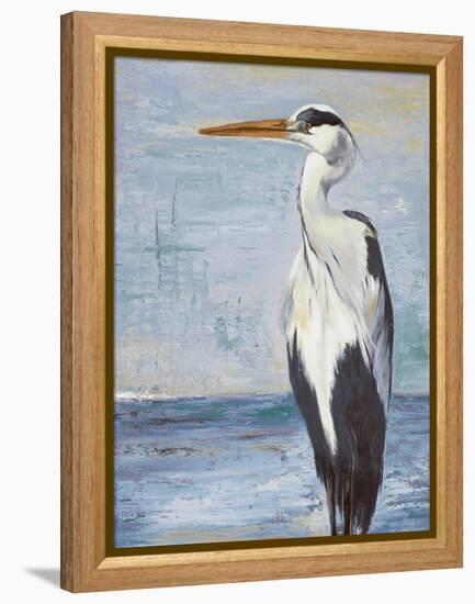 Blue Heron On Blue II-Patricia Pinto-Framed Stretched Canvas