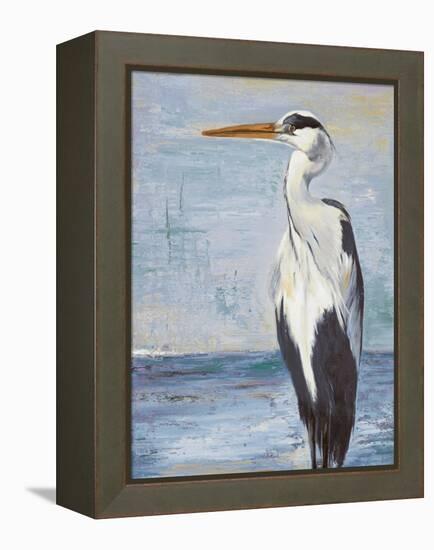 Blue Heron On Blue II-Patricia Pinto-Framed Stretched Canvas