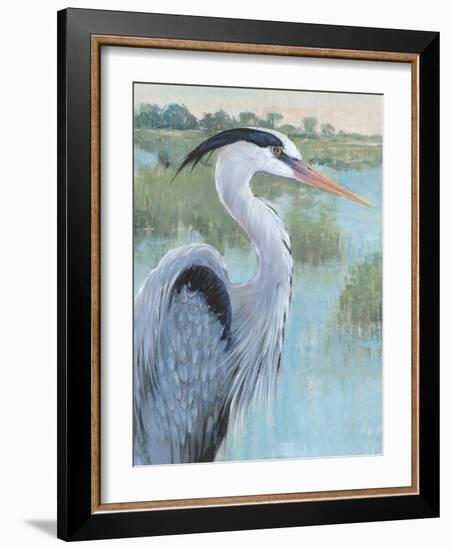 Blue Heron Portrait II-Tim OToole-Framed Art Print