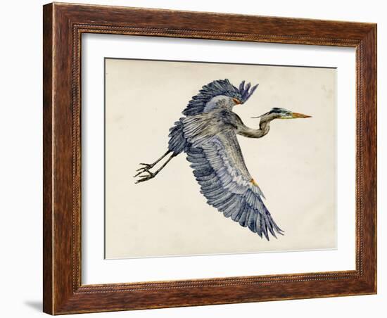 Blue Heron Rendering IV-Melissa Wang-Framed Art Print