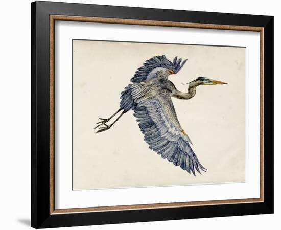 Blue Heron Rendering IV-Melissa Wang-Framed Art Print