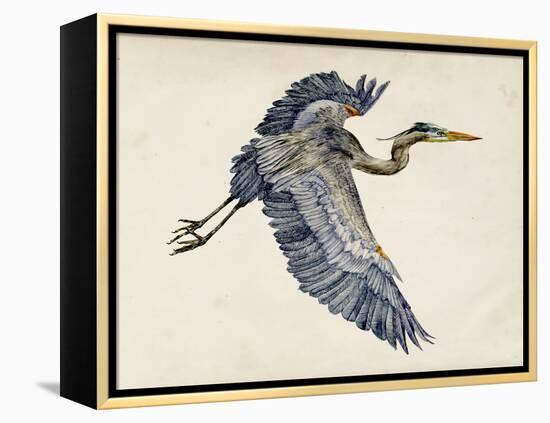 Blue Heron Rendering IV-Melissa Wang-Framed Stretched Canvas