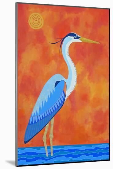 Blue Heron-Casey Craig-Mounted Art Print