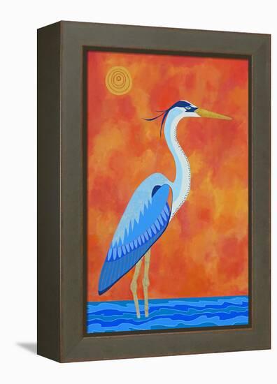 Blue Heron-Casey Craig-Framed Stretched Canvas