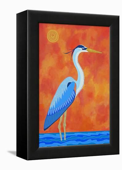 Blue Heron-Casey Craig-Framed Stretched Canvas