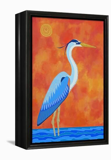 Blue Heron-Casey Craig-Framed Stretched Canvas