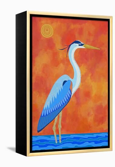 Blue Heron-Casey Craig-Framed Stretched Canvas