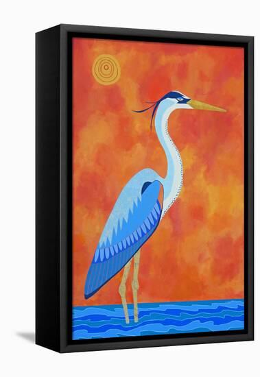 Blue Heron-Casey Craig-Framed Stretched Canvas