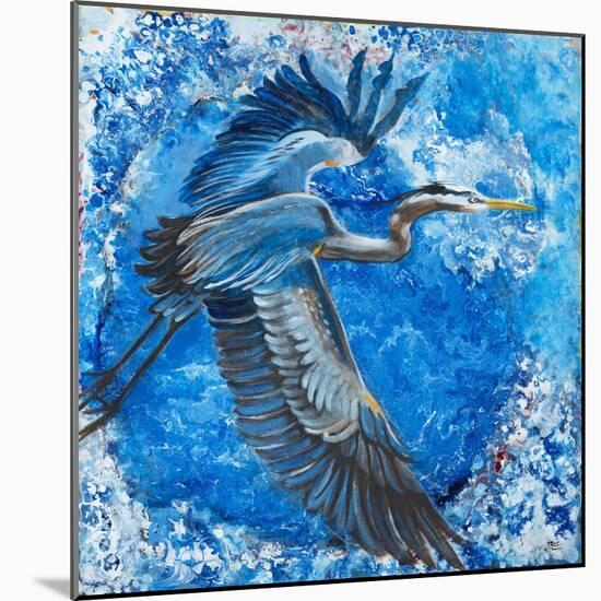 Blue Heron-Cecile Broz-Mounted Giclee Print