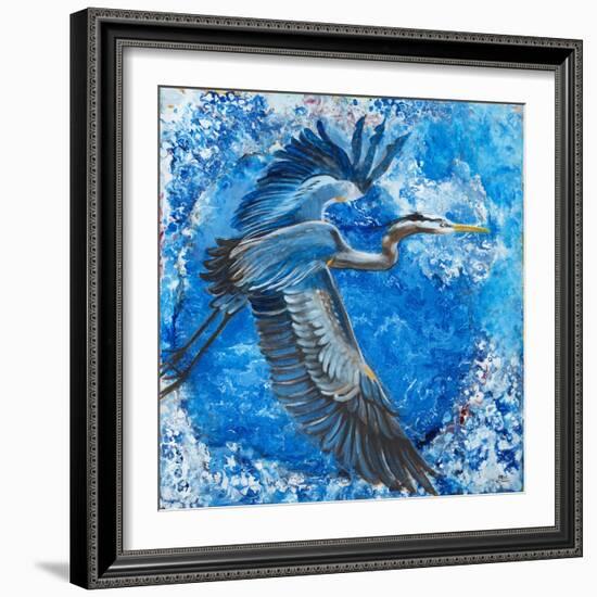 Blue Heron-Cecile Broz-Framed Giclee Print