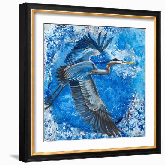 Blue Heron-Cecile Broz-Framed Giclee Print