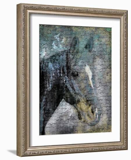 Blue Horse Scales-Jace Grey-Framed Art Print