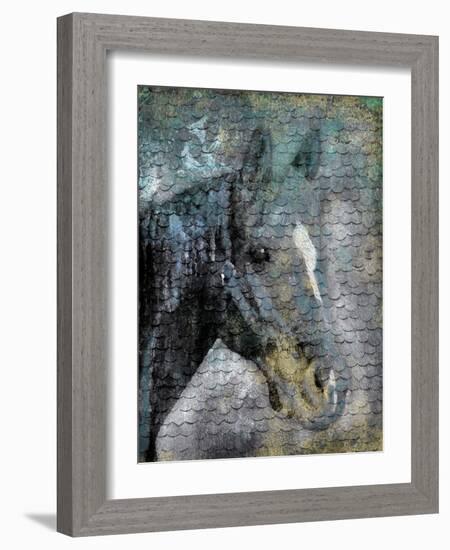 Blue Horse Scales-Jace Grey-Framed Art Print