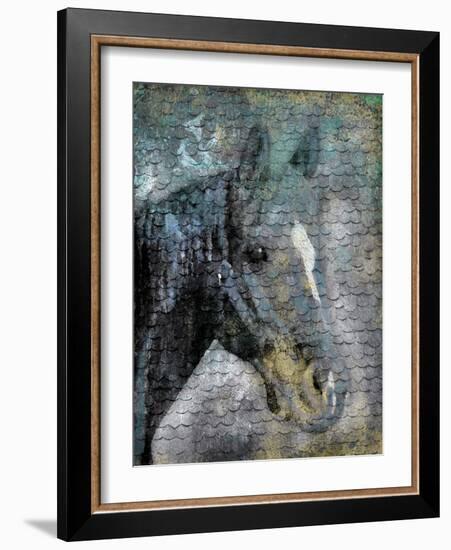 Blue Horse Scales-Jace Grey-Framed Art Print