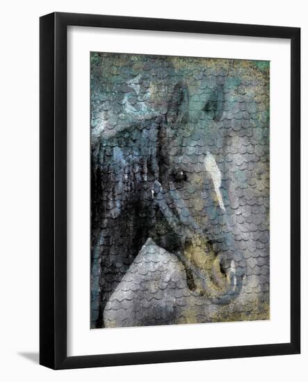 Blue Horse Scales-Jace Grey-Framed Art Print