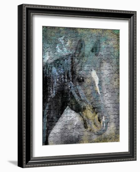 Blue Horse Scales-Jace Grey-Framed Art Print