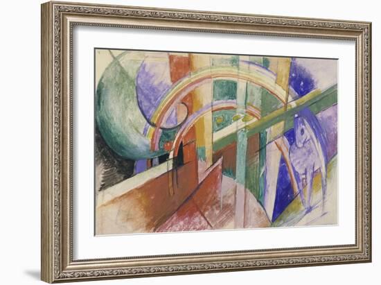 Blue Horse with Rainbow-Franz Marc-Framed Giclee Print