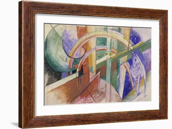 Blue Horse with Rainbow-Franz Marc-Framed Giclee Print