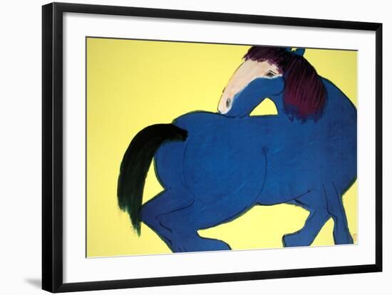 Blue Horse-Walasse Ting-Framed Art Print