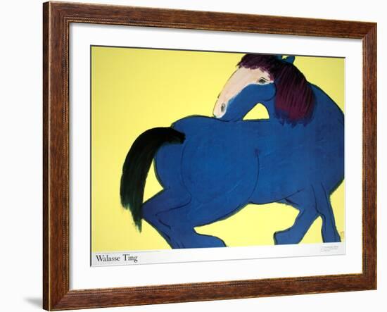 Blue Horse-Walasse Ting-Framed Art Print