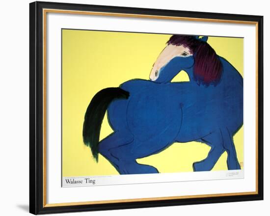 Blue Horse-Walasse Ting-Framed Art Print